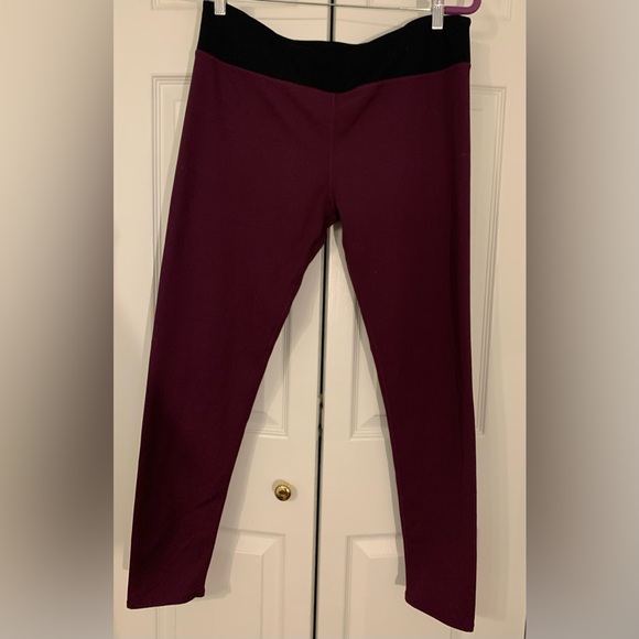 Fabletics Pants - Fabletics Womens Maroon and Black Leggings